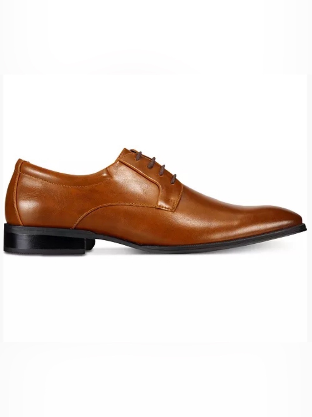 NIB [Alfani] Andrew Plain Toe Derbys Casual Dress Shoes Dark Tan Brown Men's 9 - Picture 2 of 14